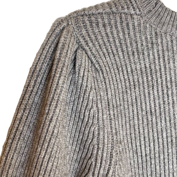 dRA Los Angeles Peplum Ribbed Puff Sleeve Sweater, M - Picture 6 of 9